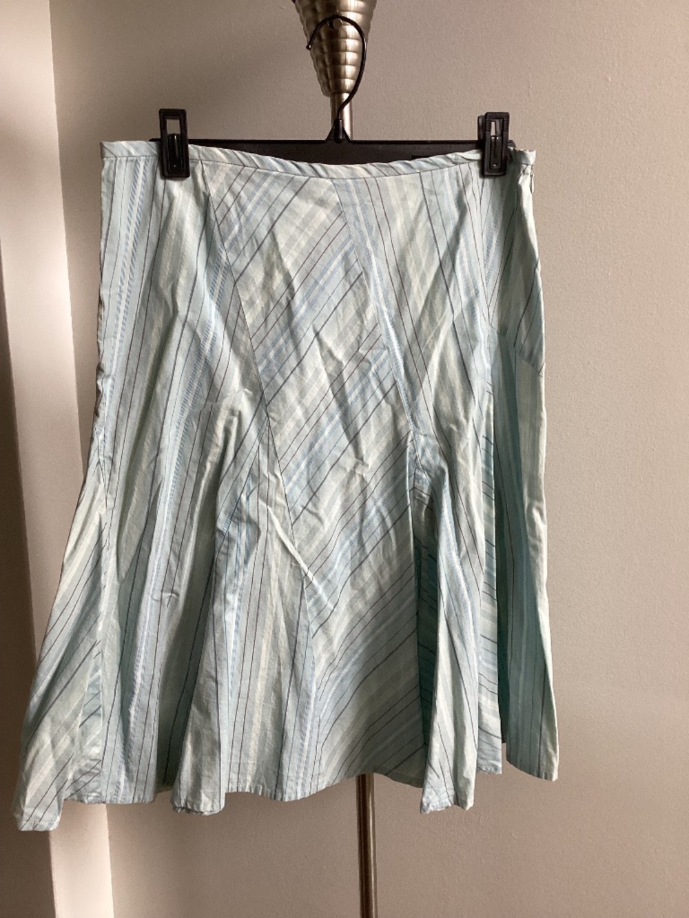 Light turquoise with brown stripe trumpet skirt